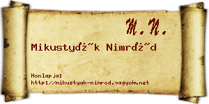 Mikustyák Nimród névjegykártya